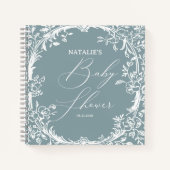 Vintag zeitlose Blumenblauer Babydusche Notizblock (Vorderseite)