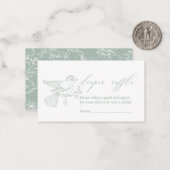 Vintag zeitlose Blumendusche Windelwanne Mitteilungskarte (Vorderseite/Rückseite Beispiel)