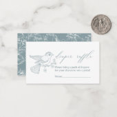 Vintag zeitlose Blumendusche Windelwanne Mitteilungskarte (Vorderseite/Rückseite Beispiel)