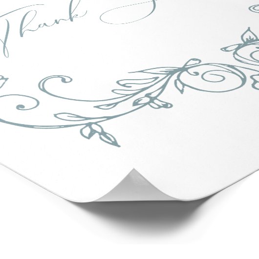 Vintag zeitlose Blumendusche Windelwanne Poster (Ecke)