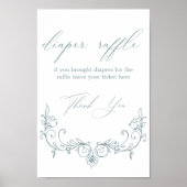 Vintag zeitlose Blumendusche Windelwanne Poster (Vorne)