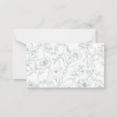 Vintag zeitlose Blumengrün-Baby-Display-Dusche Mitteilungskarte (Rückseite)