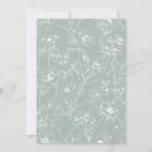 Vintag zeitlose Blumengrün-Baby-Dusche Einladung (Rückseite)