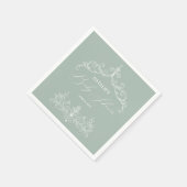 Vintag zeitlose Blumengrün-Baby-Dusche Napkins Serviette (Ecke)