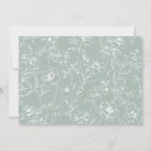 Vintag zeitlose Blumengrün-Babydusche Einladung (Rückseite)