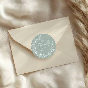 Vintag zeitlose Blumengrün-Babydusche Runder Aufkleber