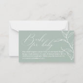 Vintag zeitlose Blumengrün-Bücher Kinderdusche Mitteilungskarte (Vorderseite)