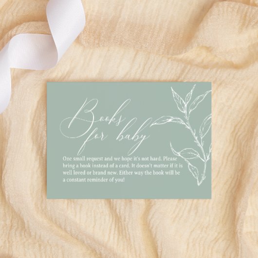 Vintag zeitlose Blumengrün-Bücher Kinderdusche Mitteilungskarte