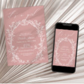 Vintag zeitlose Blumenpinke Kinderdusche Einladung