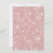 Vintag zeitlose Blumenrahmen Pink Babydusche Einladung (Rückseite)