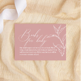 Vintag zeitlose Blumenrosa Bücher für Babydusche Mitteilungskarte