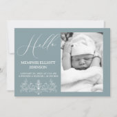 Vintag zeitlose Blumenschmuckankündigung Einladung (Vorderseite)