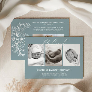 Vintag zeitlose Blumenschmuckankündigung Einladung