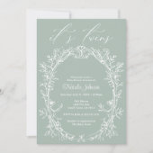 Vintag zeitlose Blumenwirbeldusche Einladung (Vorderseite)