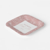 Vintag zeitlose Blütenpink-Babydusche Pappteller (Gewinkelt)