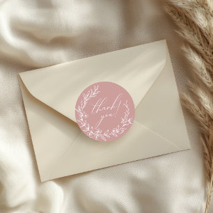 Vintag zeitlose Blütenpink-Babydusche Runder Aufkleber