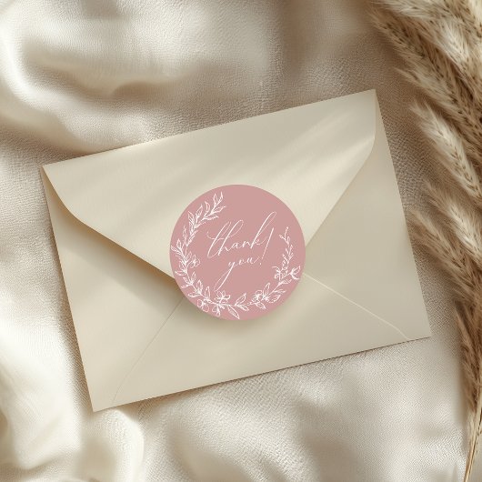 Vintag zeitlose Blütenpink-Babydusche Runder Aufkleber