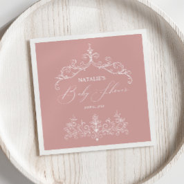 Vintag zeitlose Blütenpink-Babydusche Serviette