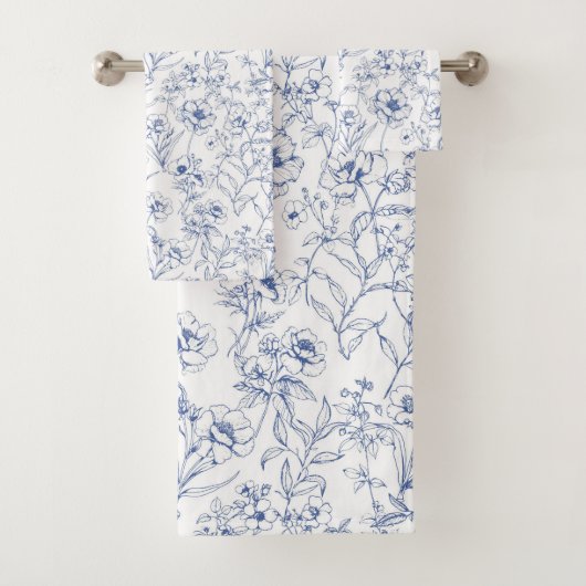 Vintag zeitlose Elegance Blumenmuster Badhandtuch Set (Insitu)