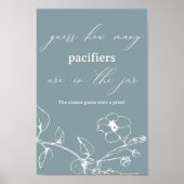 Vintag zeitloses Blumenbaby Dusche Guess Game Poster (Vorne)