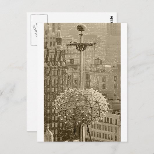 VINTAG-ZEITPLATZ POSTKARTE (Vorne/Hinten)