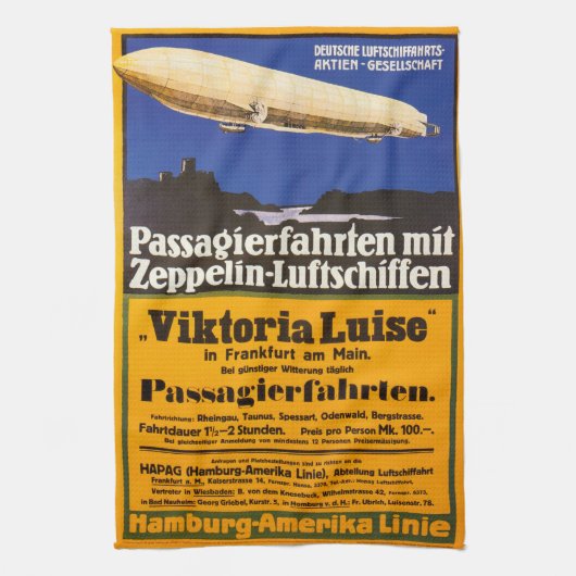 Vintag Zeppelin Viktoria Luise Handtuch (Vertikal)