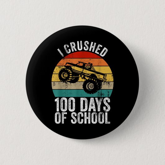Vintag zerbrach ich 100 Tage Schulmonster Button (Vorderseite)