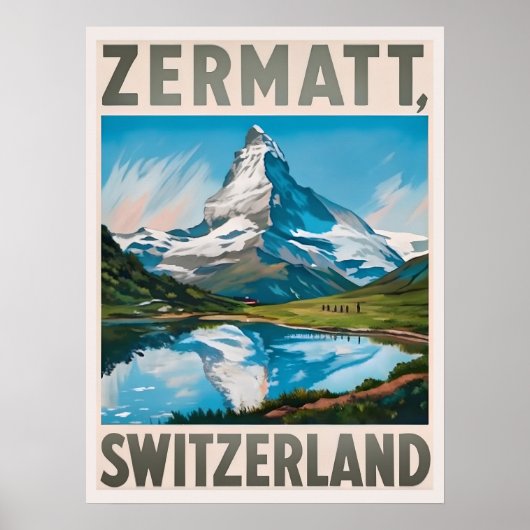 Vintag Zermatt Switzerland Matterhorn Poster (Vorne)
