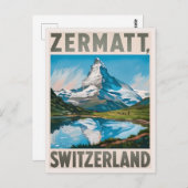 Vintag Zermatt Switzerland Matterhorn Postkarte (Vorne/Hinten)