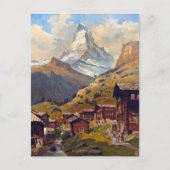 Vintag Zermatt Switzerland Matterhorn Travel Postkarte (Vorderseite)