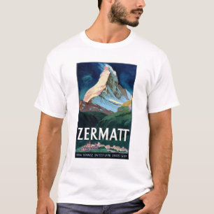 Vintag Zermatt Switzerland Matterhorn Travel T-Shirt
