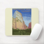 Vintag Zion National Park Poster Mousepad (Mit Mouse)