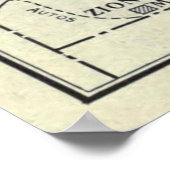 Vintag-Zion-Nationalpark-Karte (1919) Poster (Ecke)