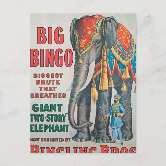 Vintag: Zirkus Barnum & Bailey - Postkarte (Vorderseite)