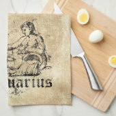 Vintag Zodiac Aquarius Geschirrtuch (Viertel Falte)