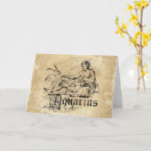 Vintag Zodiac Aquarius Karte (Gelbe Blume)