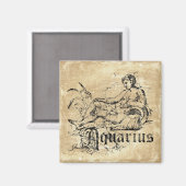 Vintag Zodiac Aquarius Magnet (Vorderseite/Rückseite)