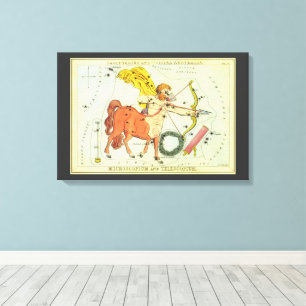 Vintag Zodiac Astrologie Sagittarius Konstellation Leinwanddruck
