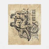 Vintag Zodiac Gemini Fleecedecke (Vorderseite)