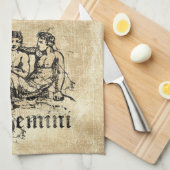 Vintag Zodiac Gemini Geschirrtuch (Viertel Falte)