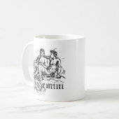 Vintag Zodiac Gemini Kaffeetasse (Vorderseite Links)