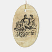 Vintag Zodiac Gemini Keramik Ornament (Links)