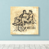 Vintag Zodiac Gemini Leinwanddruck (Insitu (Holzboden))