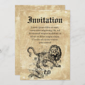 Vintag Zodiac Leo Einladung (Vorne/Hinten)