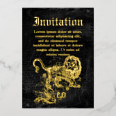 Vintag Zodiac Leo Folieneinladung (Vorderseite)