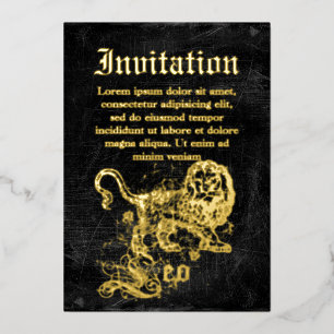 Vintag Zodiac Leo Folieneinladung