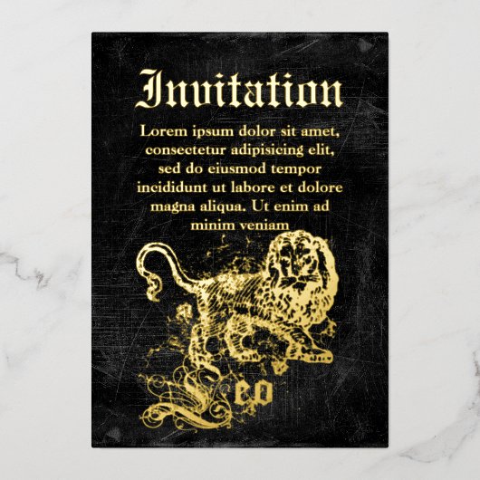 Vintag Zodiac Leo Folieneinladung (Vorderseite)