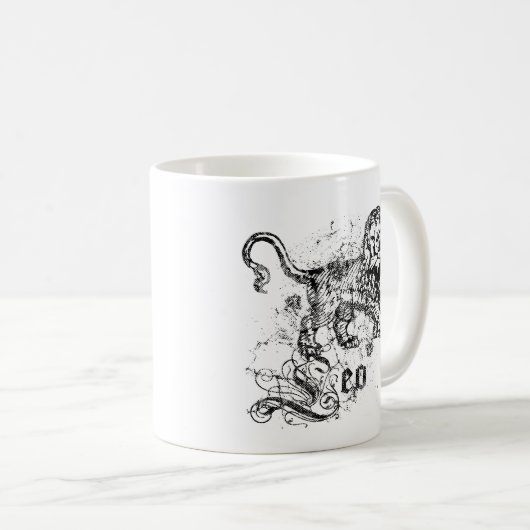 Vintag Zodiac Leo Kaffeetasse (VorderseiteRechts)