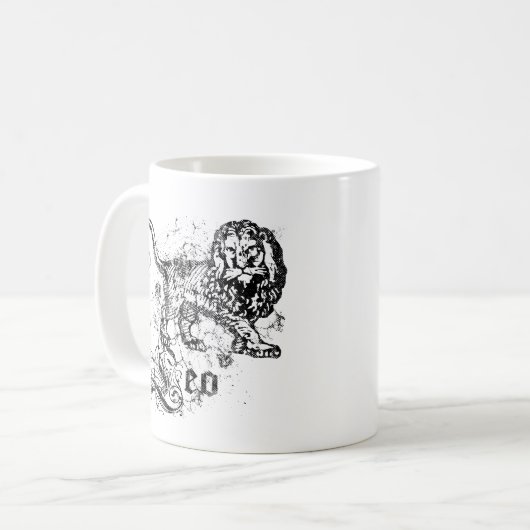 Vintag Zodiac Leo Kaffeetasse (Vorderseite Links)