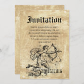 Vintag Zodiac Sagittarius Einladung (Vorne/Hinten)